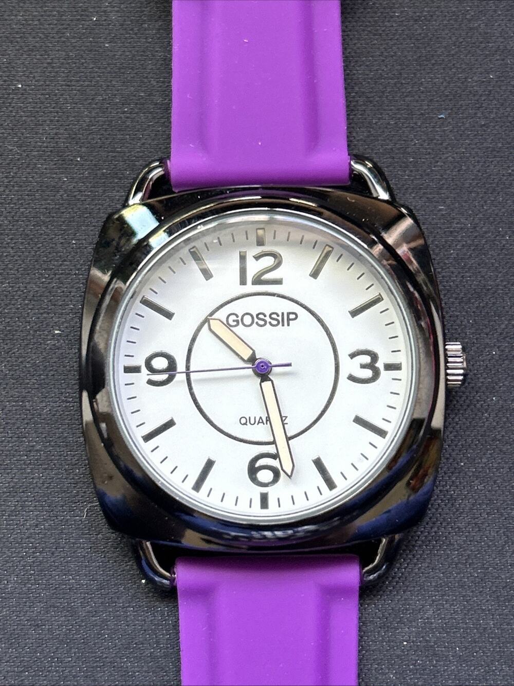 Gossip Black Case Purple Band Women’s Quartz Watch